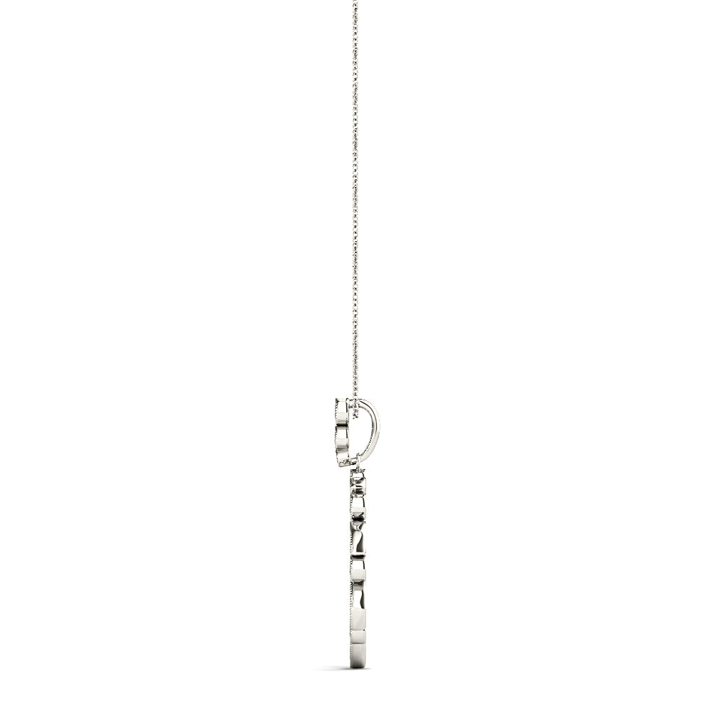 0.50 ctw Diamond Milgrain Circle Necklace Pendant-VIRABYANI